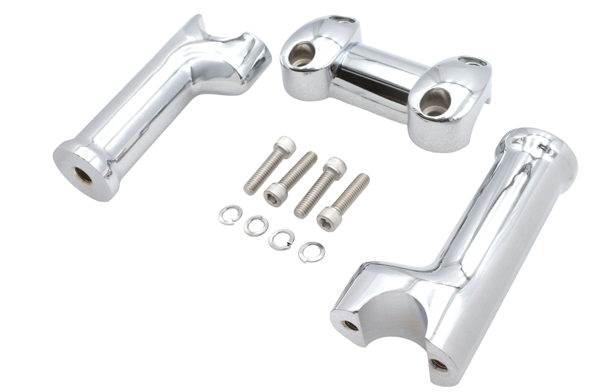 V-Twin Chrome 5 Inch Fat Riser Kit with Top Clamp for 1 Inch Handlebars, Part Number 76831-A
