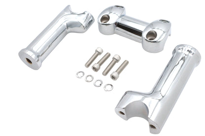 V-Twin Chrome 5 Inch Fat Riser Kit with Top Clamp for 1 Inch Handlebars, Part Number 76831-A