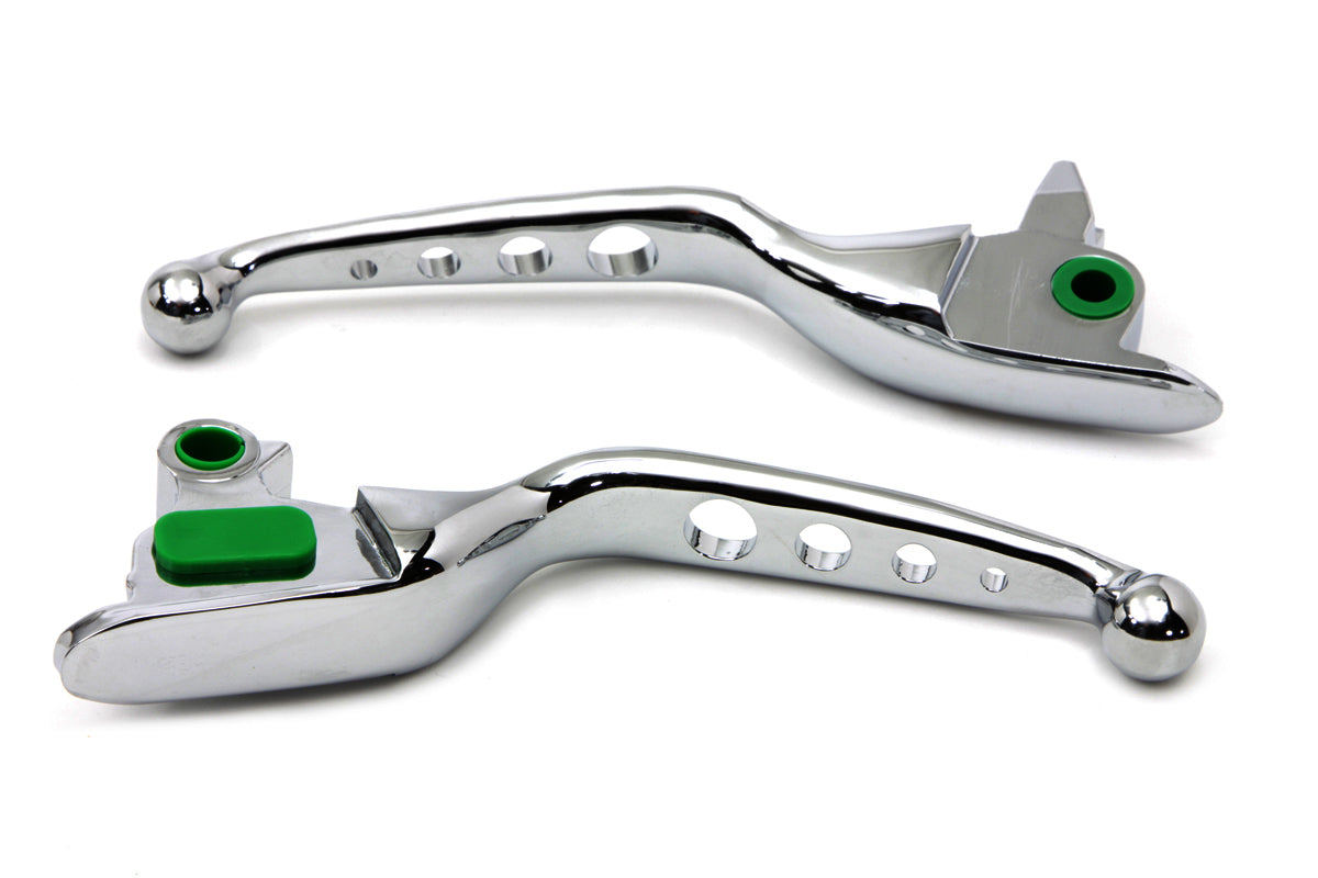 V-Twin Chrome Drilled Hand Lever Set for Harley Davidson FLT Models – Part H07-0561