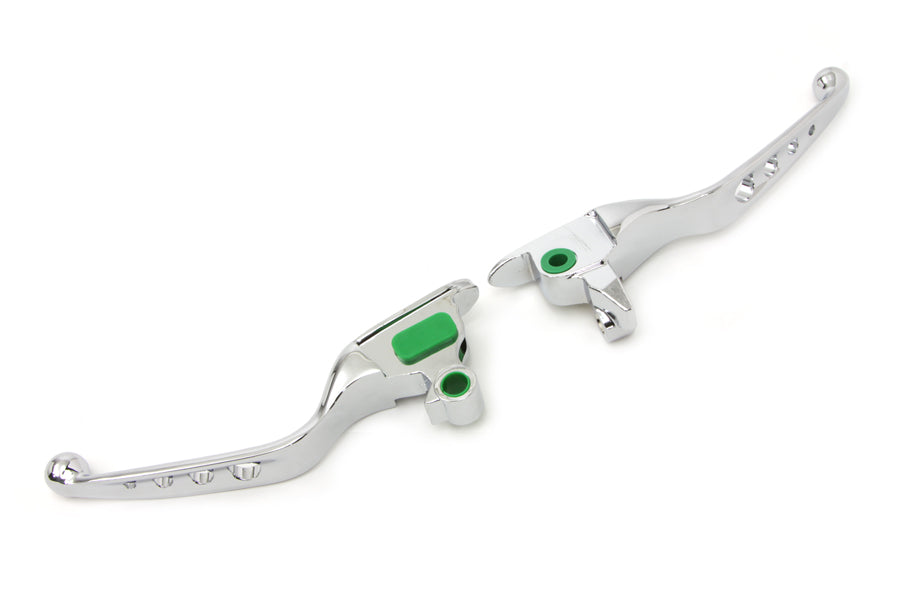 V-Twin Chrome Drilled Hand Lever Set for Harley Davidson FLT Models – Part H07-0561