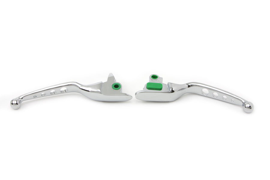 V-Twin Chrome Drilled Hand Lever Set for Harley Davidson FLT Models – Part H07-0561