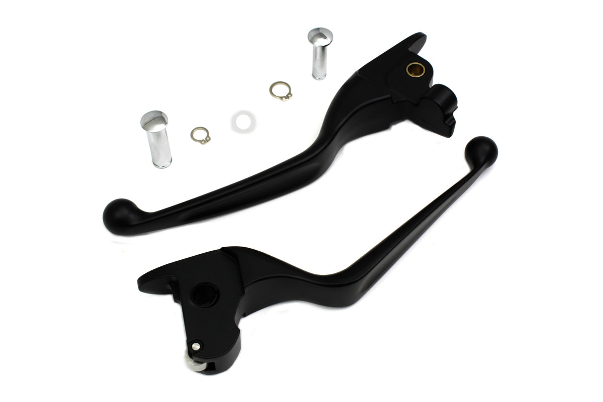 V-Twin Black Hand Lever Set for Harley Davidson FLT – Part #77513B