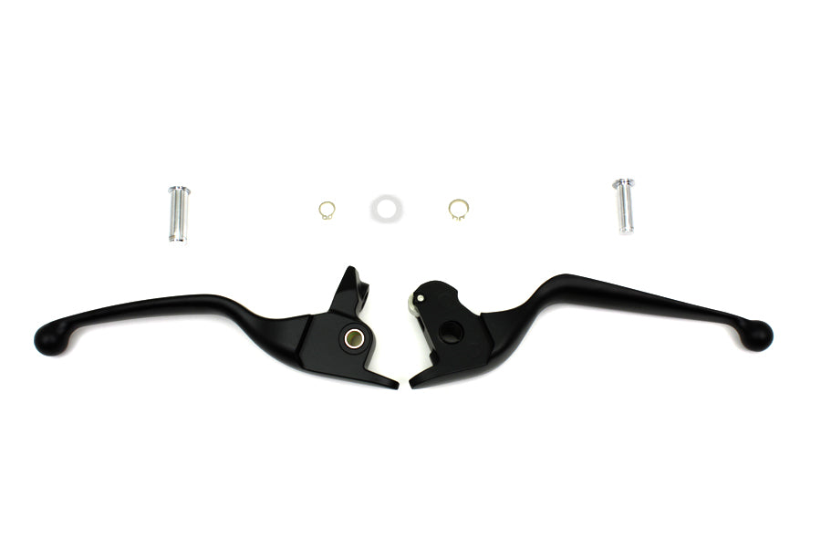 V-Twin Black Hand Lever Set for Harley Davidson FLT – Part #77513B