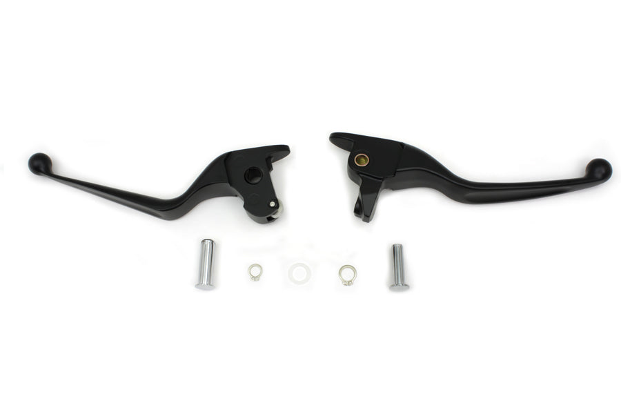 V-Twin Black Hand Lever Set for Harley Davidson FLT – Part #77513B