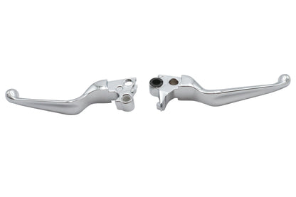V-Twin Chrome V-Cut Hand Lever Set for Harley Davidson FLST (1996-2005)