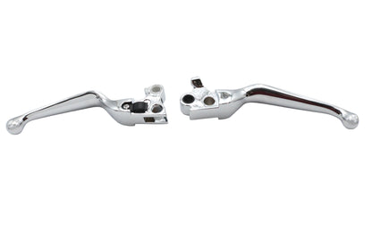 V-Twin Chrome V-Cut Hand Lever Set for Harley Davidson FLST (1996-2005)