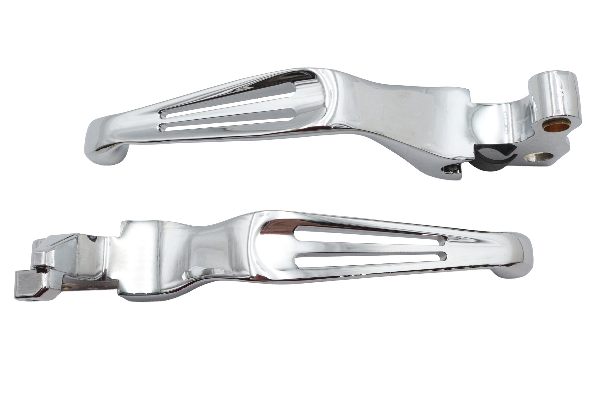V-Twin Chrome Slotted Hand Lever Set for Harley Davidson XL (2004-2006)