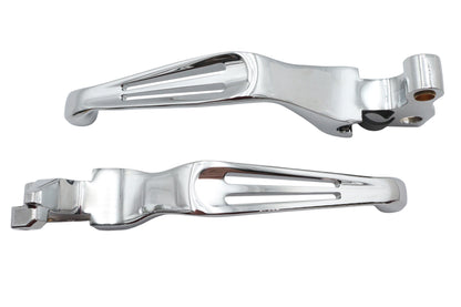 V-Twin Chrome Slotted Hand Lever Set for Harley Davidson XL (2004-2006)