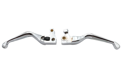 V-Twin Chrome Slotted Hand Lever Set for Harley Davidson XL (2004-2006)