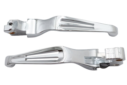V-Twin Chrome Slotted Hand Lever Set Part H07-0582 for Harley Davidson XL (2007-2013)