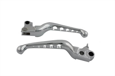 V-Twin Chrome Drilled Hand Lever Set for Harley Davidson FLST (1996-2005) – Part #47-120