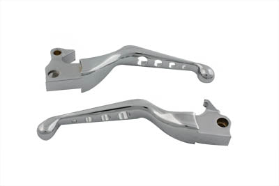 V-Twin Chrome Drilled Hand Lever Set for Harley Davidson XL Models (Part #47-123)