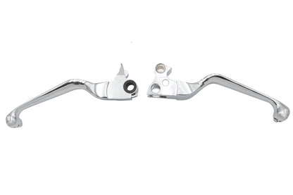 V-Twin Chrome Contour Hand Lever Set with Skull Ends for Harley Davidson FLST