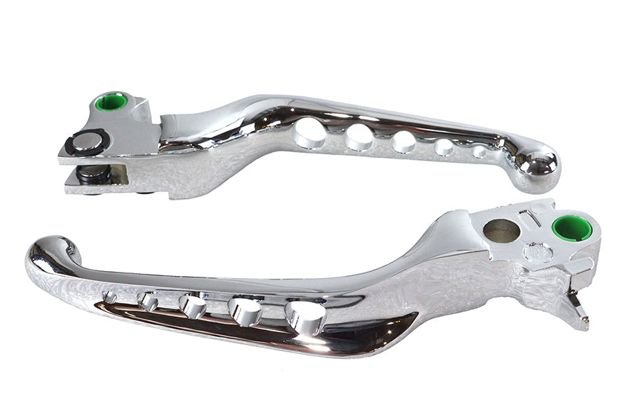 V-Twin Chrome Drilled Hand Lever Set for Harley Davidson FXST (1996-2005) - Part H07-0578