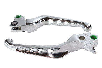 V-Twin Chrome Drilled Hand Lever Set for Harley Davidson FXST (1996-2005) - Part H07-0578