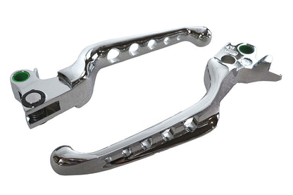 V-Twin Chrome Drilled Hand Lever Set for Harley Davidson FXST (1996-2005) - Part H07-0578