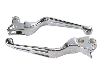 V-Twin Chrome Slotted Hand Lever Set for Harley Davidson FXST (1996-2005) - Part 07-0569