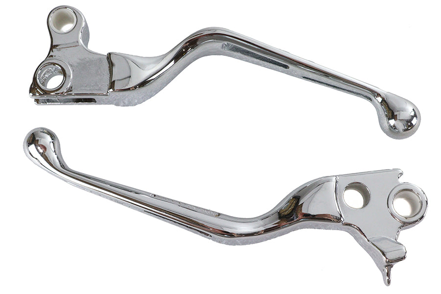 V-Twin Chrome Slotted Hand Lever Set for Harley Davidson FXST (1996-2005) - Part 07-0569