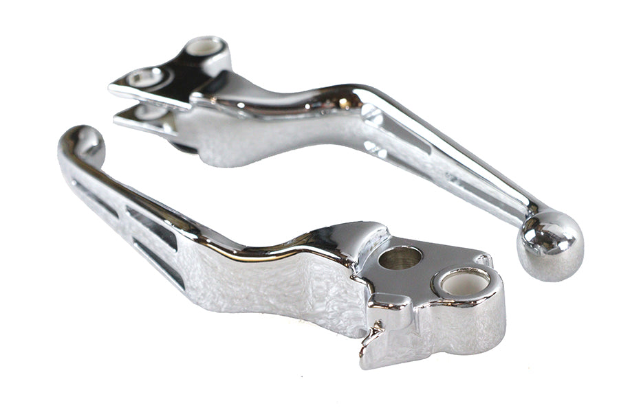 V-Twin Chrome Slotted Hand Lever Set for Harley Davidson FXST (1996-2005) - Part 07-0569