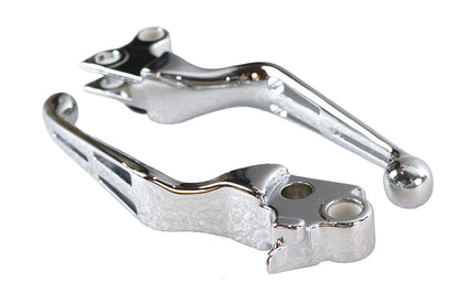 V-Twin Chrome Slotted Hand Lever Set for Harley Davidson FXST (1996-2005) - Part 07-0569