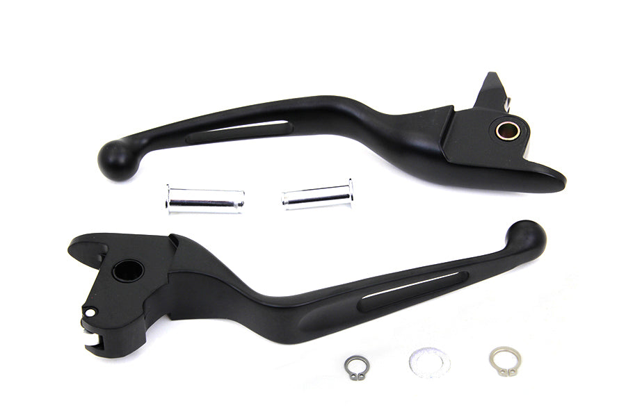 MCM Black Vortex Hand Lever Set for Harley Davidson FLT - Part #053807