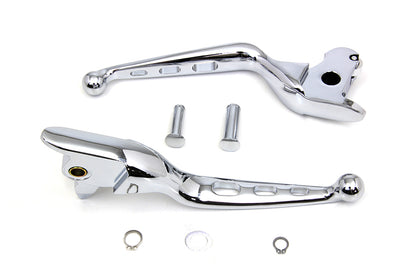 MCM Chrome Drilled Hand Lever Set for Harley Davidson FLT (2014-2016)