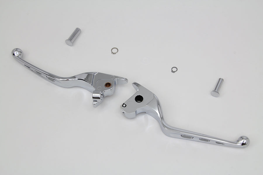 MCM Chrome Drilled Hand Lever Set for Harley Davidson FLT (2014-2016)