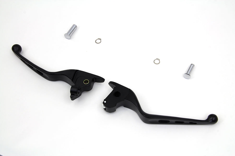 MCM Black Drilled Hand Lever Set for Harley Davidson FLT Models