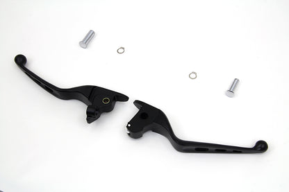 MCM Black Drilled Hand Lever Set for Harley Davidson FLT Models