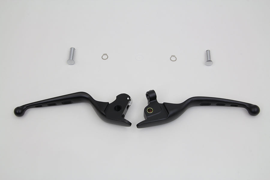 MCM Black Drilled Hand Lever Set for Harley Davidson FLT Models