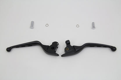 MCM Black Drilled Hand Lever Set for Harley Davidson FLT Models