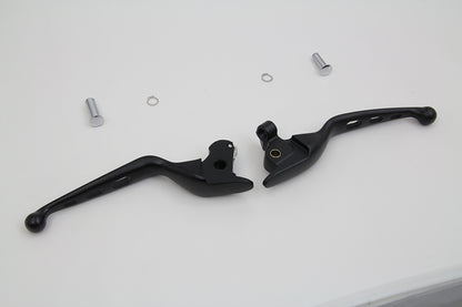 MCM Black Drilled Hand Lever Set for Harley Davidson FLT Models