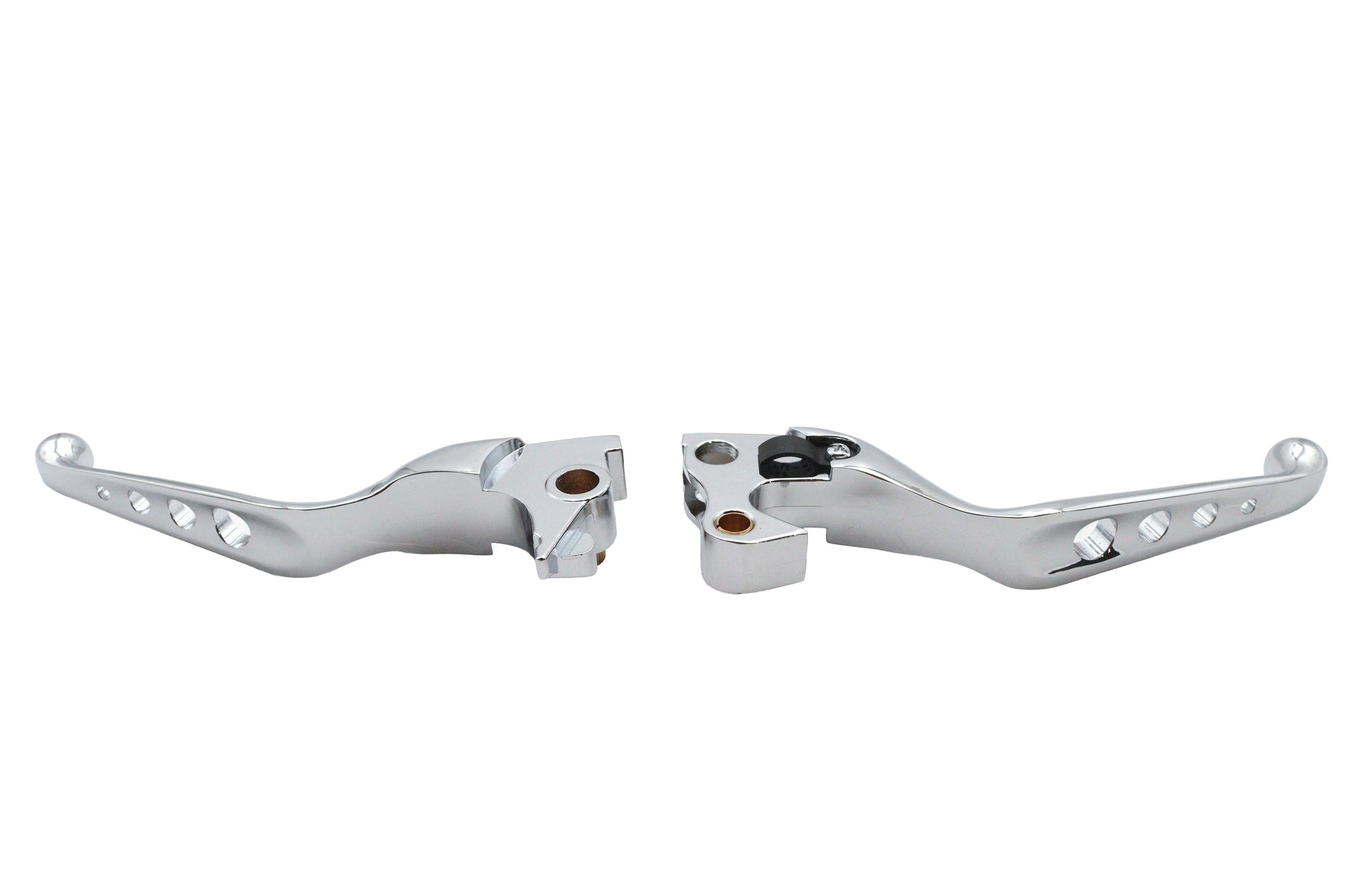 MCM Chrome Drilled Hand Lever Set for Harley Davidson XL Models (Part #053548)