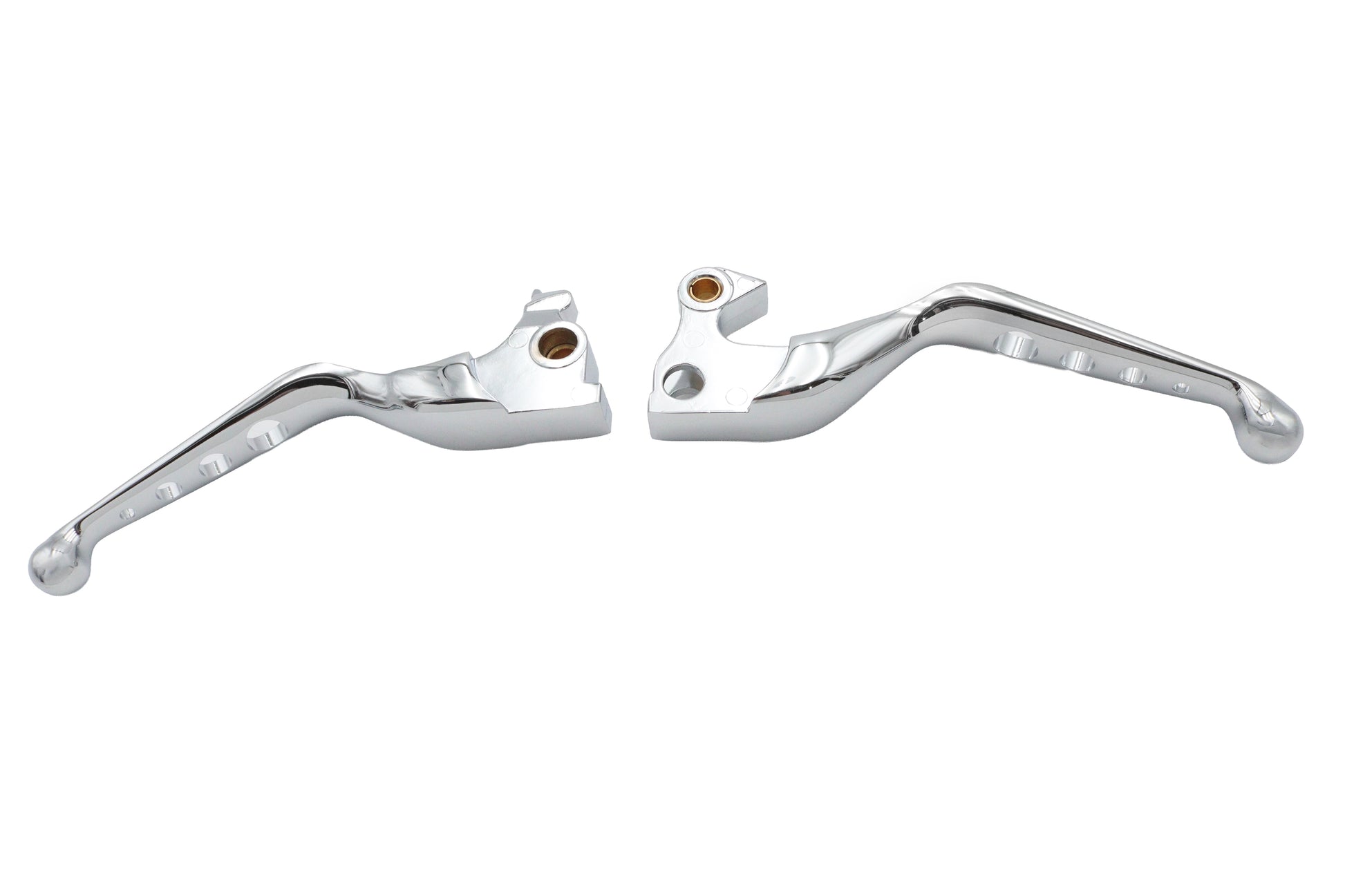 MCM Chrome Drilled Hand Lever Set for Harley Davidson XL Models (Part #053548)