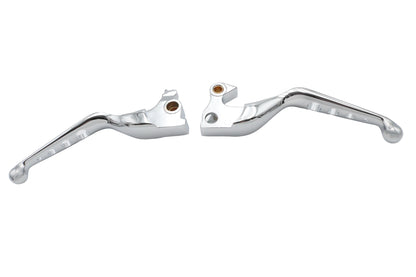 MCM Chrome Drilled Hand Lever Set for Harley Davidson XL Models (Part #053548)