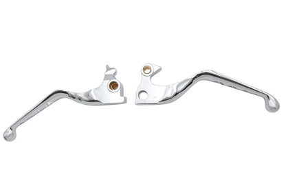 MCM Chrome Drilled Hand Lever Set for Harley Davidson XL Models (Part #053548)