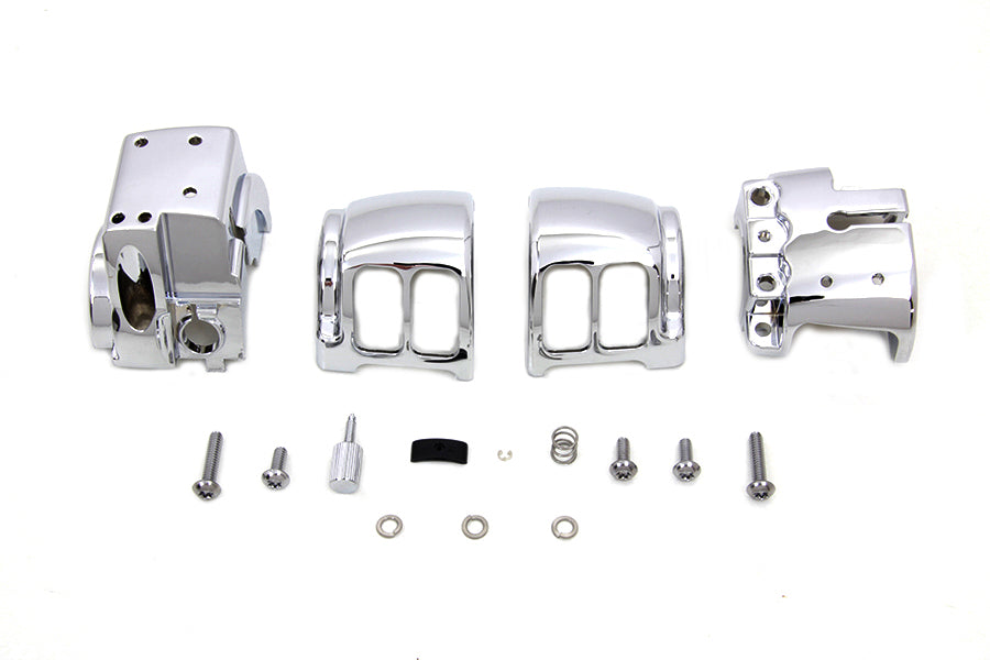 V-Twin Handlebar Control Switch Housing Kit Chrome for Harley Davidson FLST and FXST