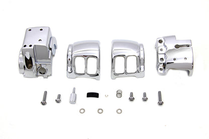 V-Twin Handlebar Control Switch Housing Kit Chrome for Harley Davidson FLST and FXST