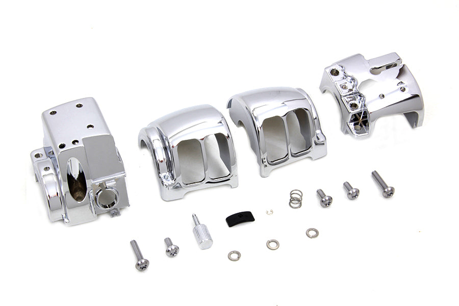 V-Twin Handlebar Control Switch Housing Kit Chrome for Harley Davidson FLST and FXST
