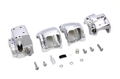 V-Twin Handlebar Control Switch Housing Kit Chrome for Harley Davidson FLST and FXST