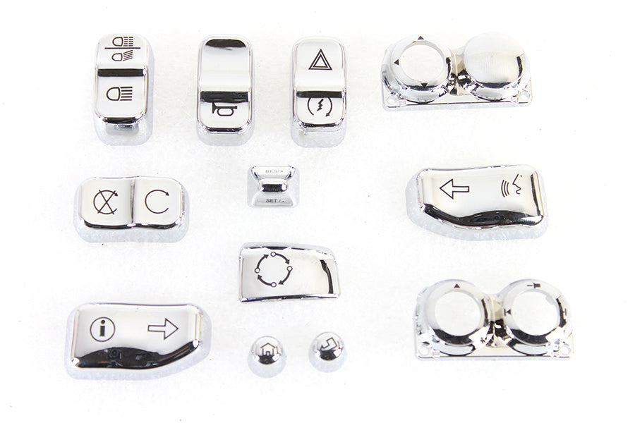 V-Twin Handlebar Switch Cap Set Chrome for Harley Davidson FLHTCU and FLHTCUL