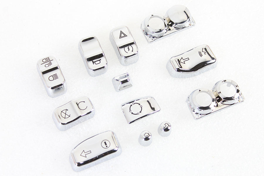 V-Twin Handlebar Switch Cap Set Chrome for Harley Davidson FLHTCU and FLHTCUL