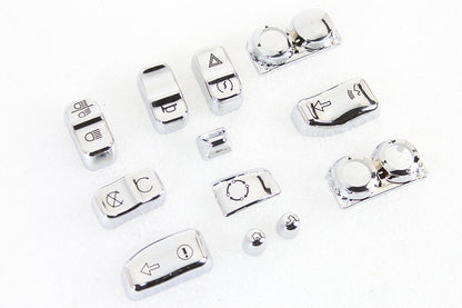 V-Twin Handlebar Switch Cap Set Chrome for Harley Davidson FLHTCU and FLHTCUL