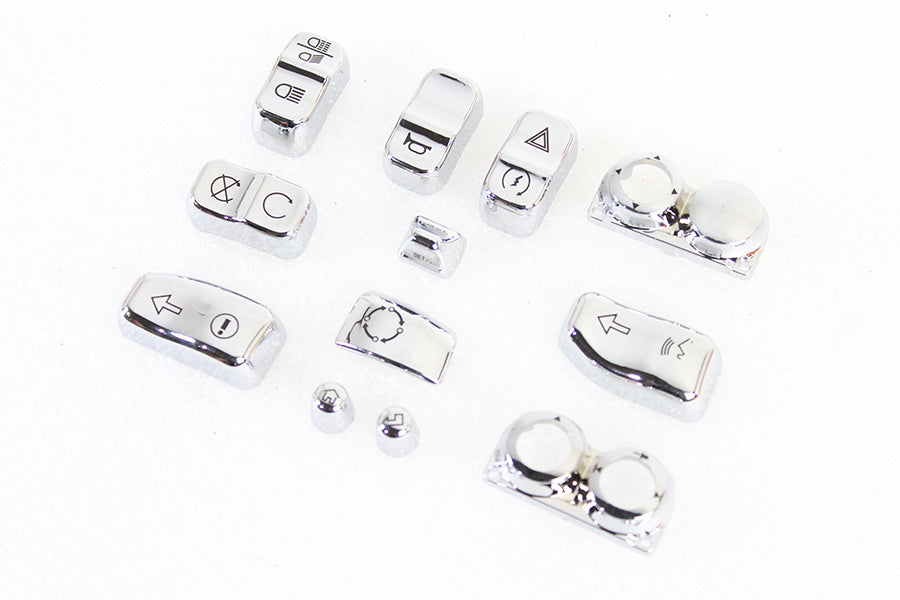 V-Twin Handlebar Switch Cap Set Chrome for Harley Davidson FLHTCU and FLHTCUL
