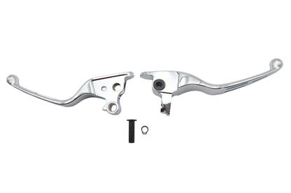 V-Twin Chrome Slotted Hand Lever Set for Harley Davidson FLT (Part #H07-0587)