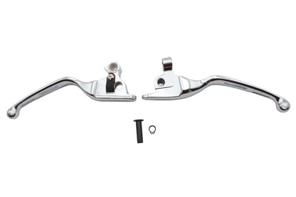 V-Twin Chrome Slotted Hand Lever Set for Harley Davidson FLT (Part #H07-0587)