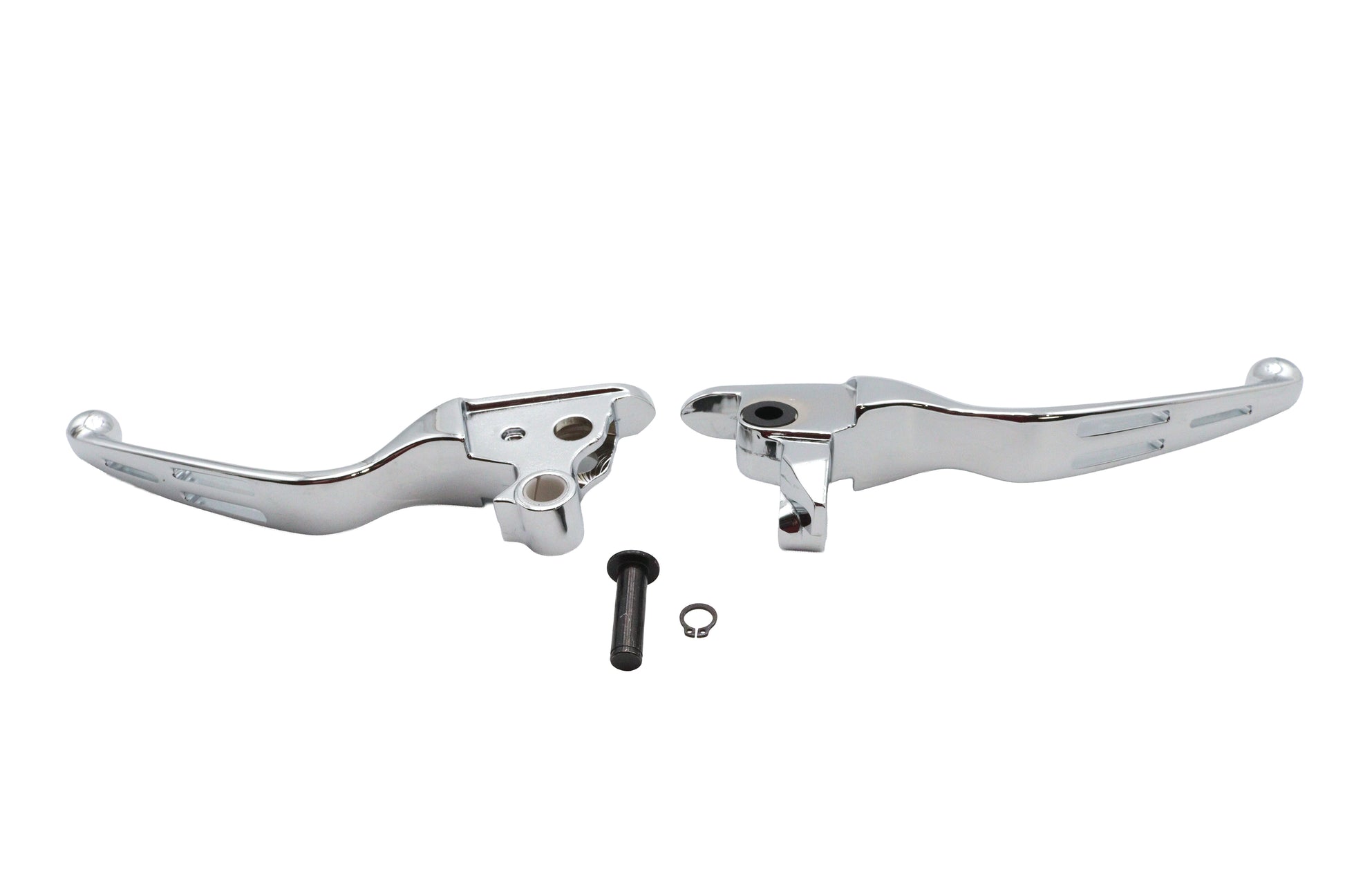V-Twin Chrome Slotted Hand Lever Set for Harley Davidson FLT (Part #H07-0587)