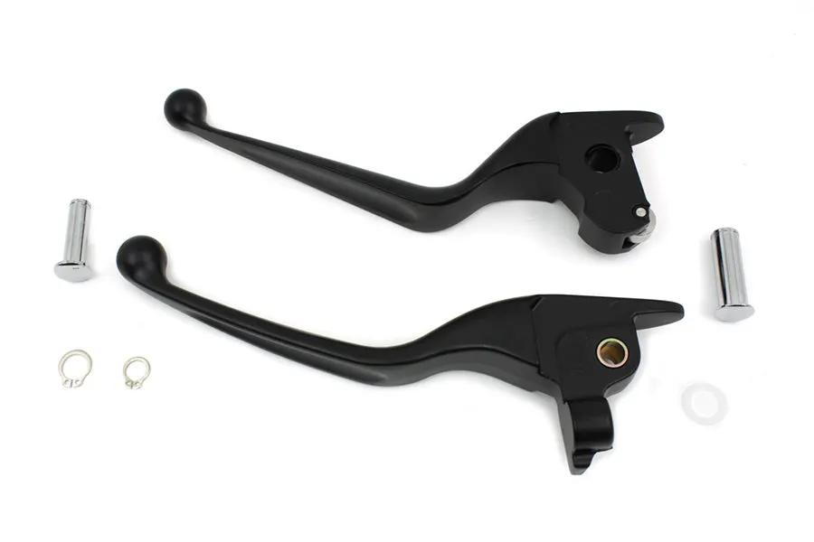 V-Twin Black Wide Tamer Hand Lever Set for Harley Davidson FLT Models (Part #H07-0591MB) by V-Twin