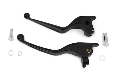 V-Twin Black Wide Tamer Hand Lever Set for Harley Davidson FLT Models (Part #H07-0591MB) by V-Twin