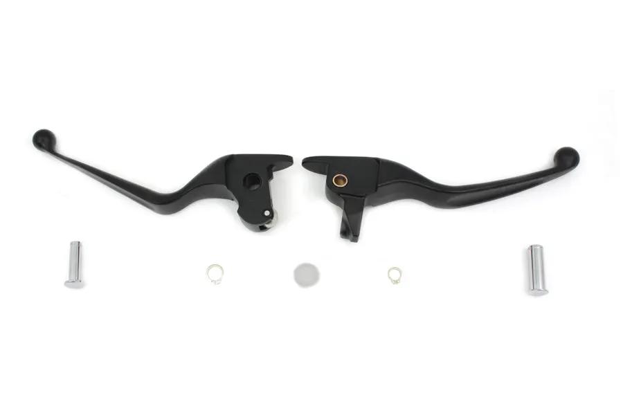 V-Twin Black Wide Tamer Hand Lever Set for Harley Davidson FLT Models (Part #H07-0591MB) by V-Twin